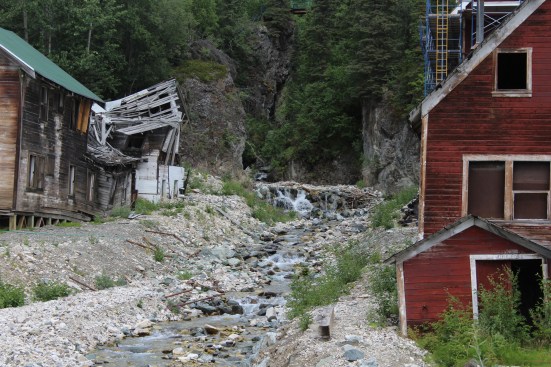 Remains of the hospital on the left and another dormitory on the right