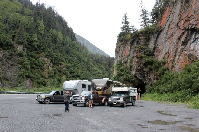 Stopping to see the handcarved tunnel