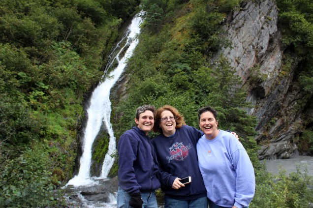 Me, Kelly, and Jo checking out the waterfall