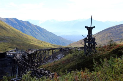 Part of the sky tram for the ore carts