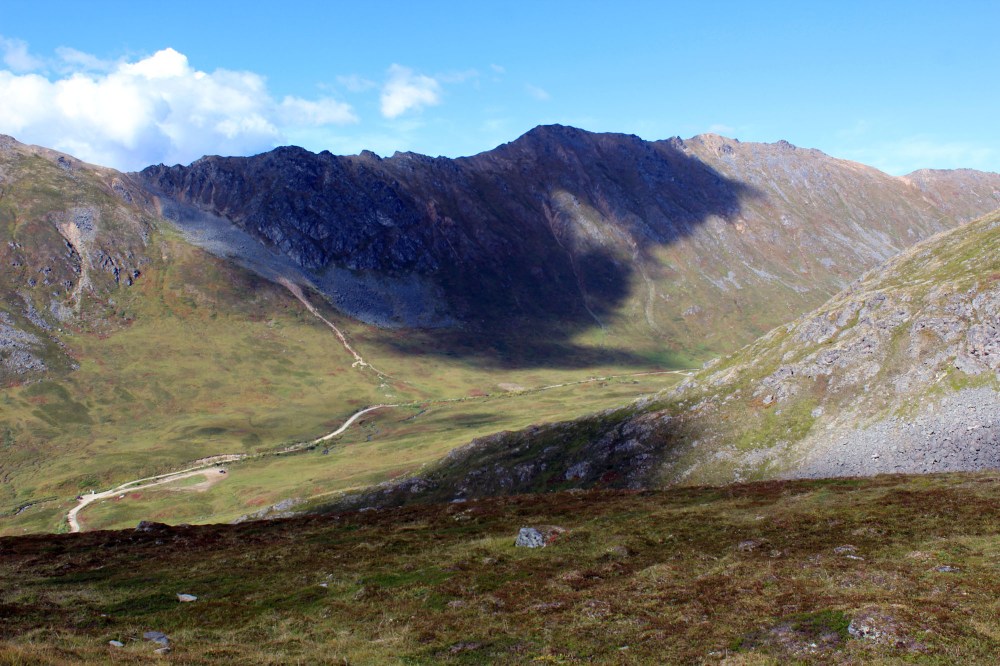 See the little road, that is what we drove