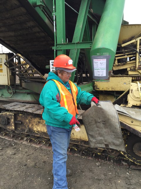 Sample ticket goes in pouch in bag