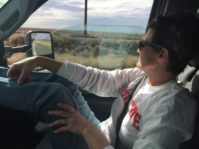 Lee snapped this pic of me looking out the window