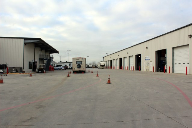 Pulling up in the service area